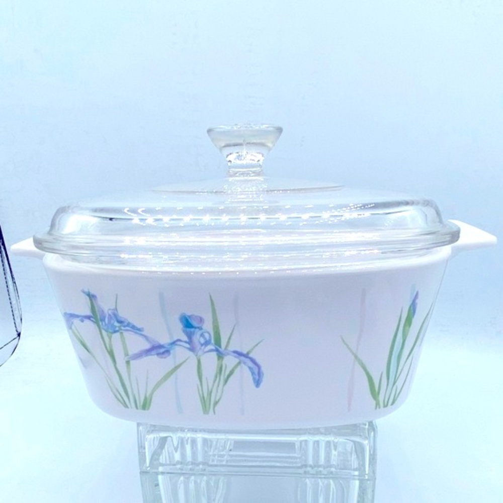 Vintage Corning Ware 1.5L Casserole Dish W/Lid “Shadow Iris” Pattern A-1 5-R 23